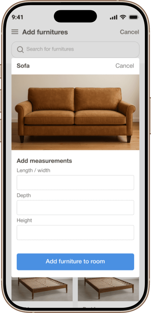 Sylva Space App - Custom Furniture Input